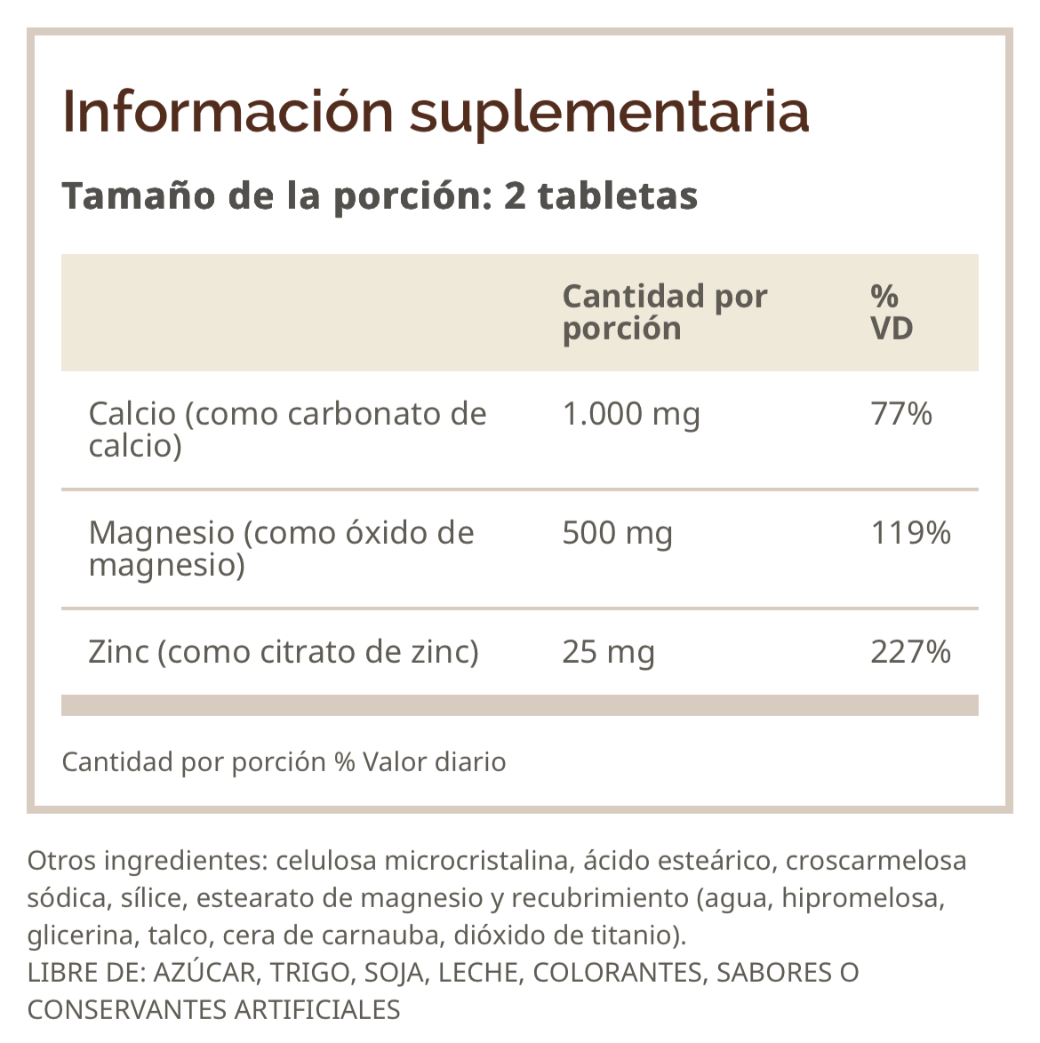 Cal - Mag - Zinc 100 Tabletas