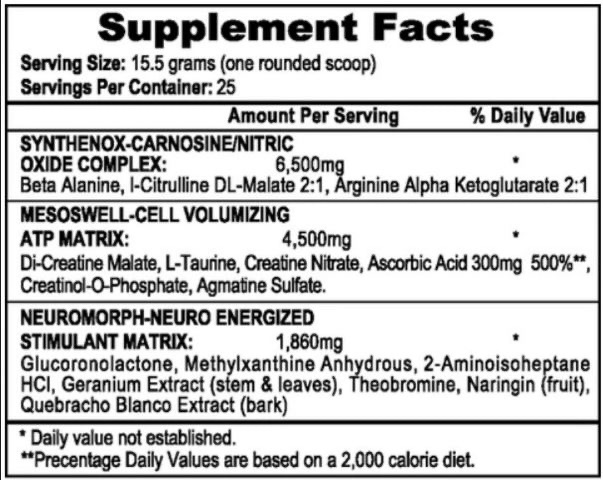 Mesomorph APS Nutrition 25 Servicios
