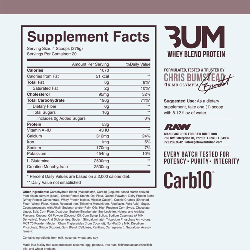 Mass Gainer Raw 12 Lbs