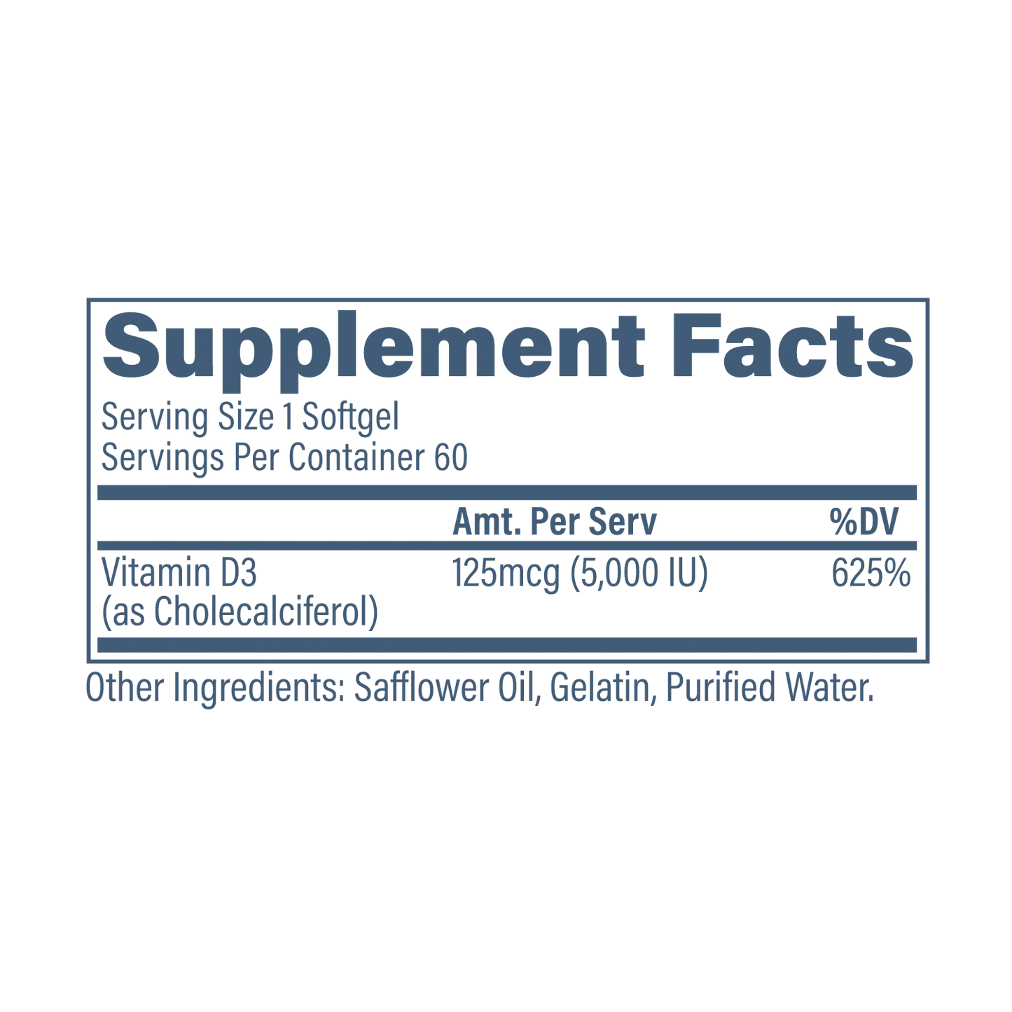 Vitamina D3 60 SoftGels