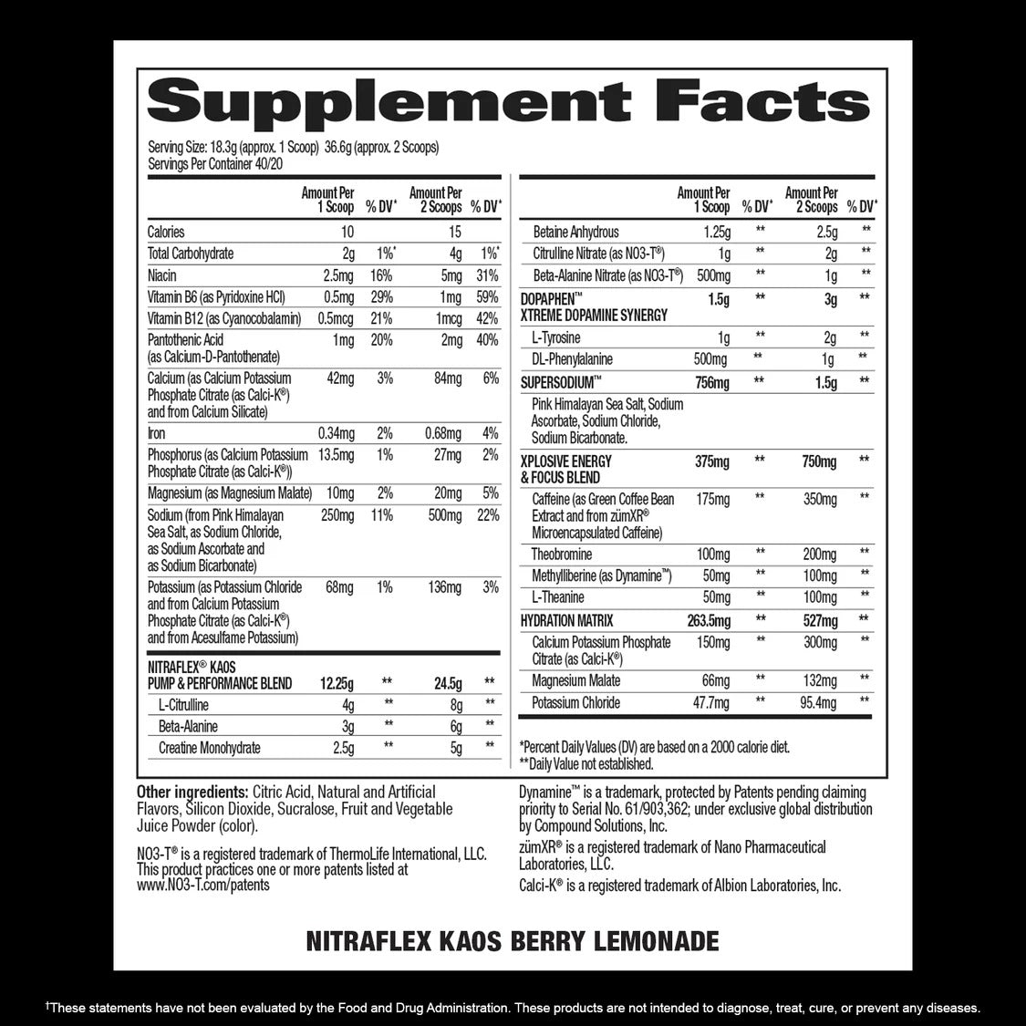 Nitraflex Kaos 40/20 Servicios