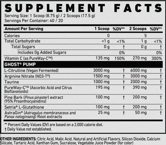 Pump Nitric Oxide Ghost 40/20 Servicios