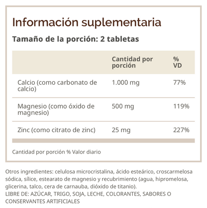 Cal - Mag - Zinc 100 Tabletas