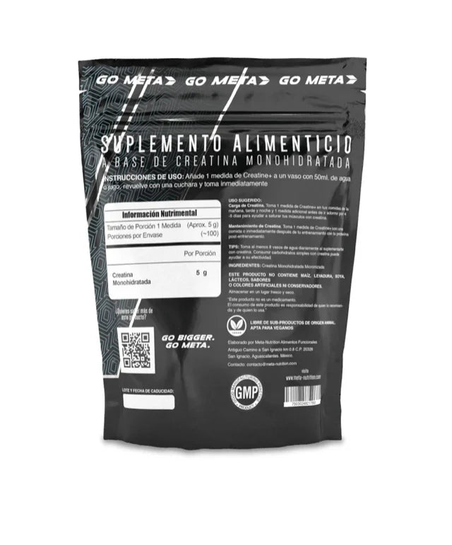 Creatina Monohidratada Meta Nutrition 100 Servicios