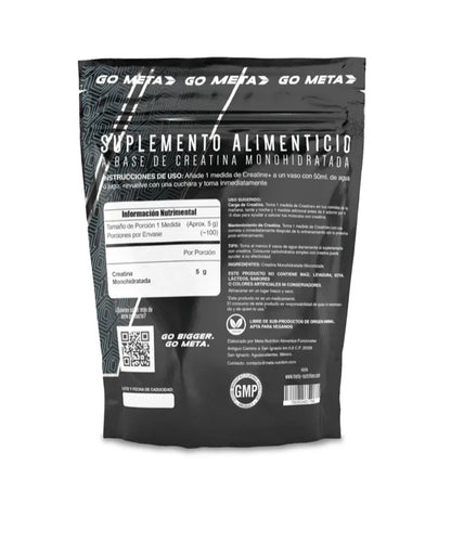 Creatina Monohidratada Meta Nutrition 100 Servicios