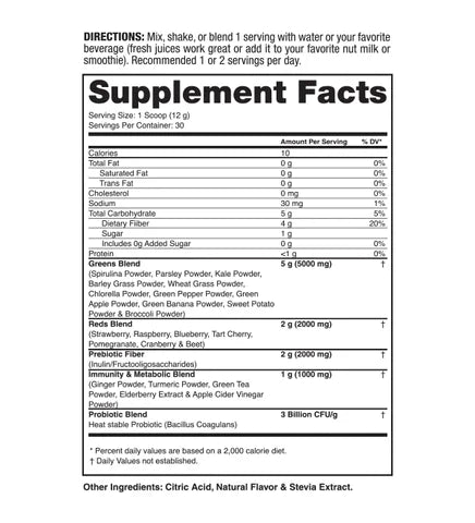 Greens & Reds 30 Servicios